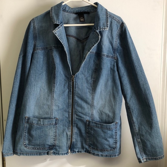 Venezia Jackets & Blazers - Venezia Vintage Zip Front Denim Chore Jacket Size 14/16 O368